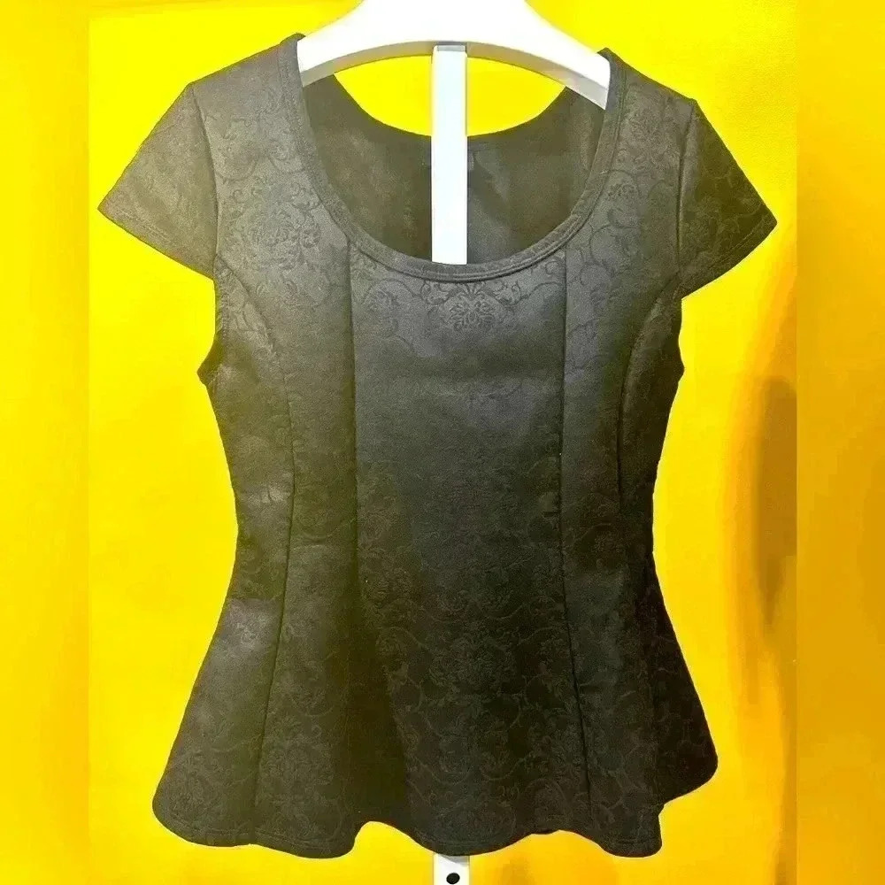 Rue 21 Womens Black Fitted Cap Sleeve Blouse‎